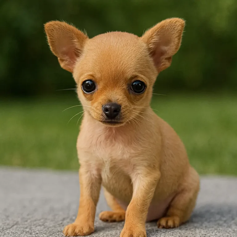 miniature chihuahua puppy sitting on road