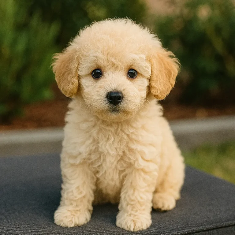 french poodle puppy sitting