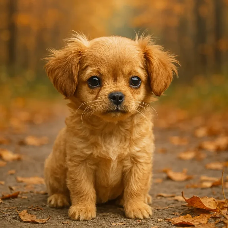 cocker spaniel chihuahua mix puppy sitting on road