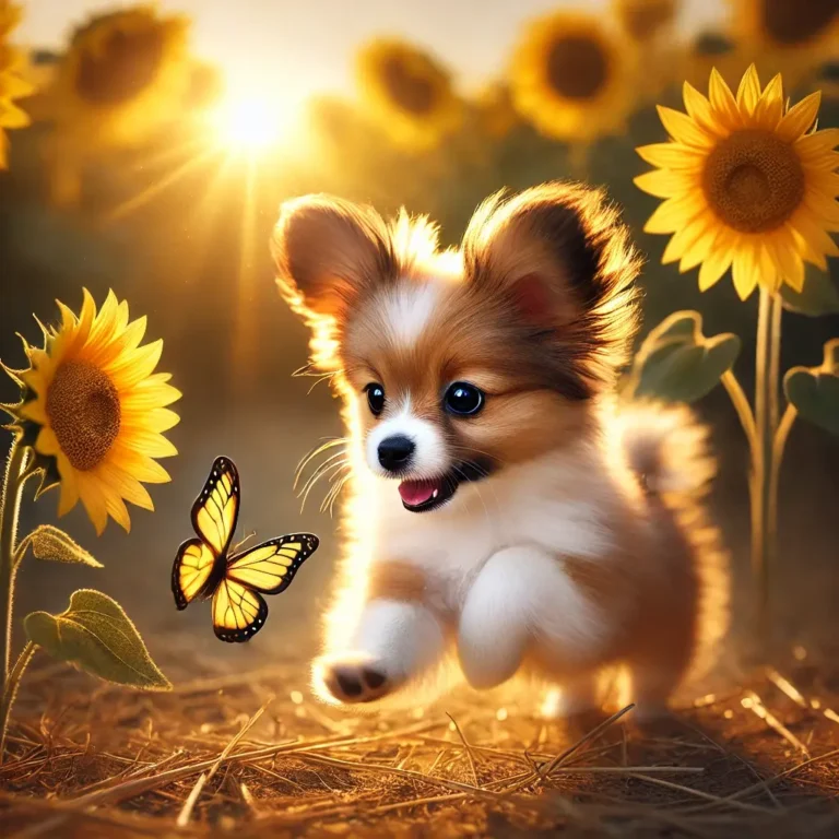 image of a Papillon Pomeranian mix puppy