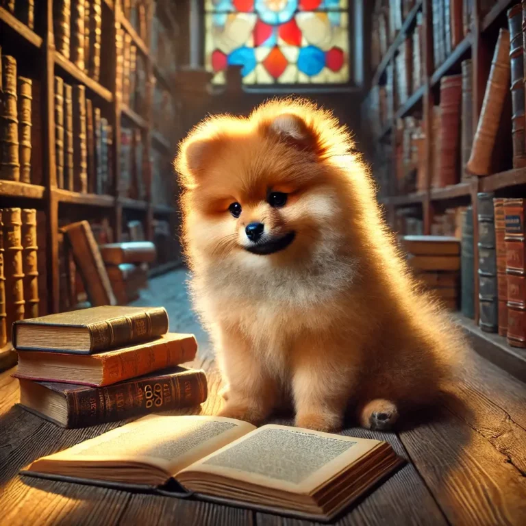 image of a Pomeranian Chow mix puppy