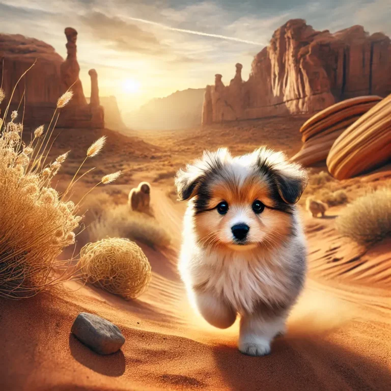 image of a Mini Australian Shepherd Pomeranian mix puppy