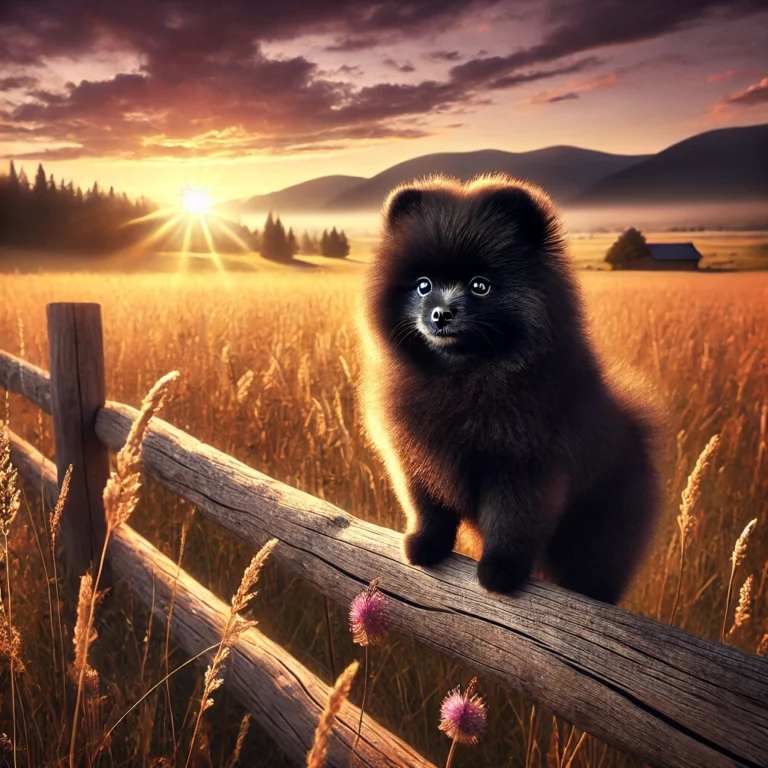 image of a black Pomeranian puppy