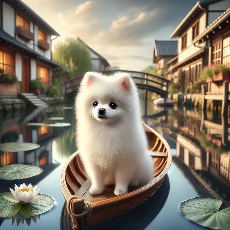 image of a white teacup Pomeranian puppy