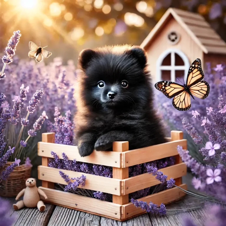 image of a black teacup Pomeranian puppy