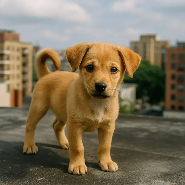 carolina dog puppy standing on road