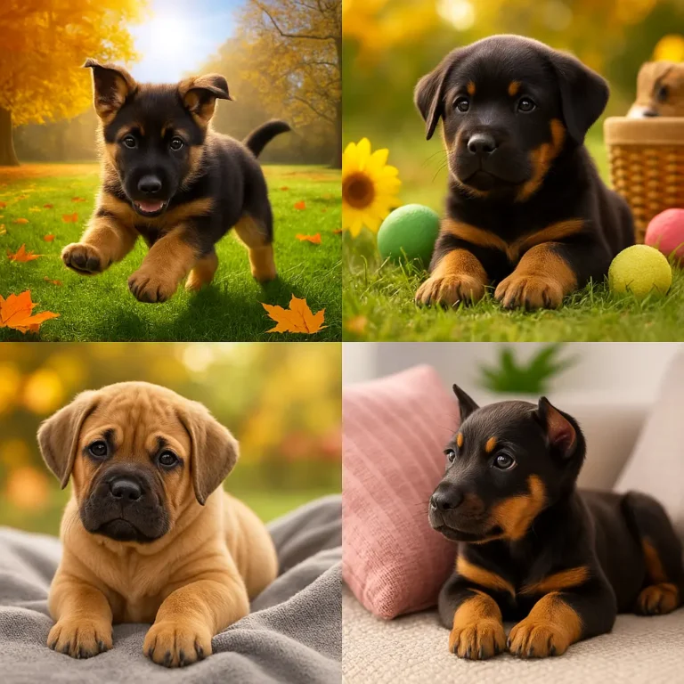large dog breeds protective puppies collage