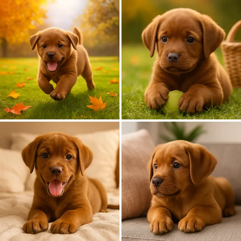 brown large dog puppies collage