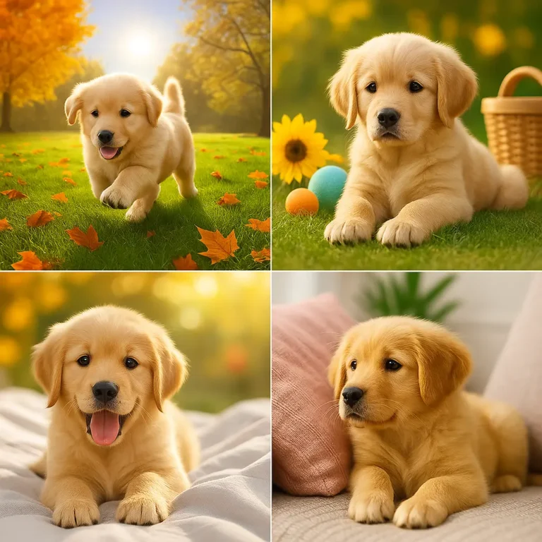 large dog breeds for families puppies collage