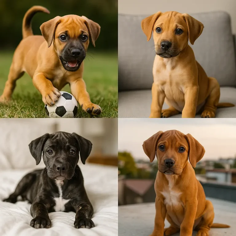 large dog breeds with short hair puppies collage