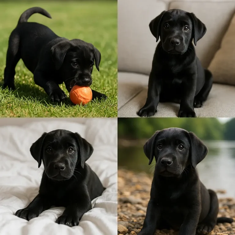 large black dog breeds puppies collage