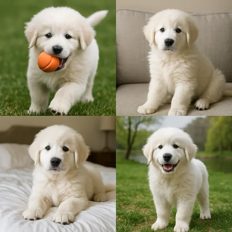 giant white dog breed puppies collage
