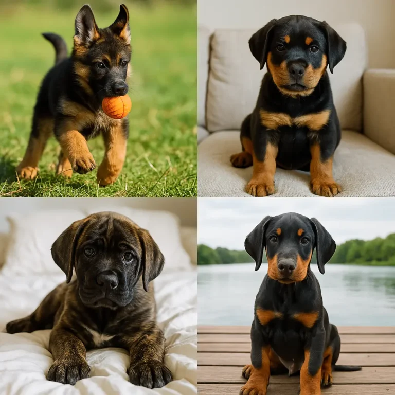 good guard dog breeds puppies collage