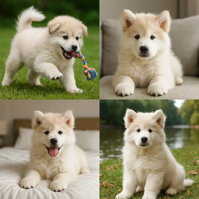 big fluffy dog breeds puppies collage