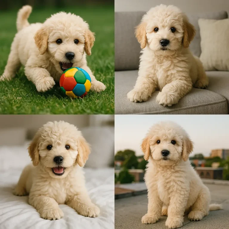 big hypoallergenic dogs puppies collage