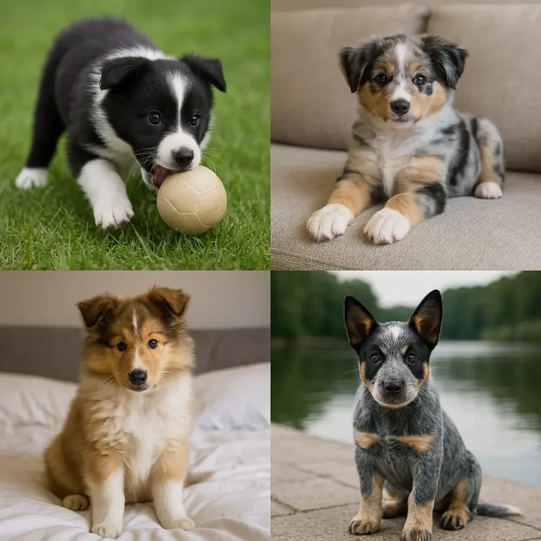herding dogs puppies collage